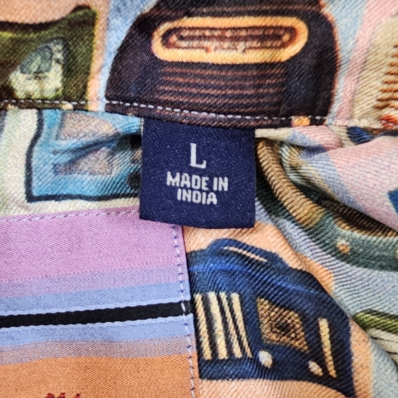 Robert Graham Men's Stripe & Vintage Radio French Cuff Cotton Shirt Large - Picture 7 of 11